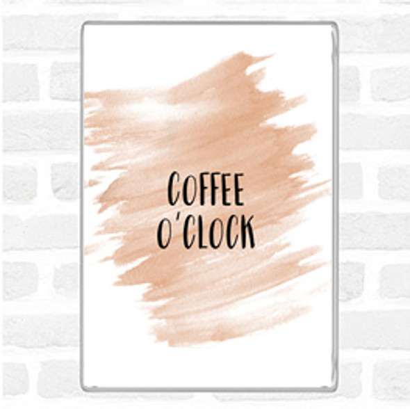 Watercolour Coffee O'clock Quote Jumbo Fridge Magnet