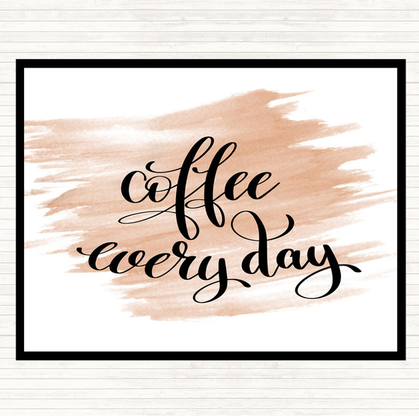 Watercolour Coffee Everyday Quote Dinner Table Placemat
