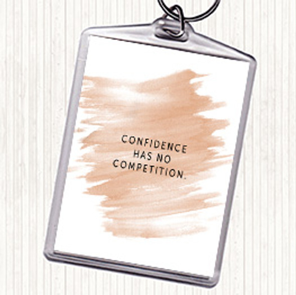 Watercolour Confidence Has No Competition Quote Bag Tag Keychain Keyring