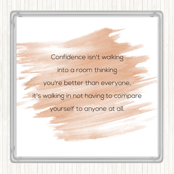 Watercolour Confidence Quote Drinks Mat Coaster