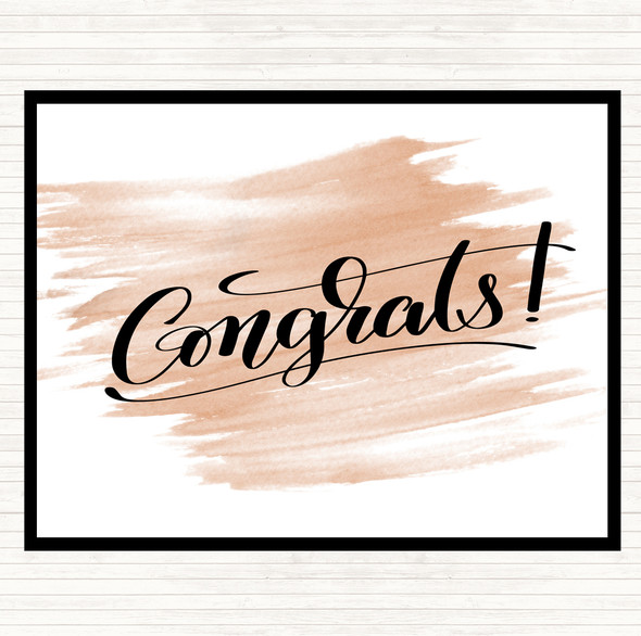 Watercolour Congrats Quote Dinner Table Placemat