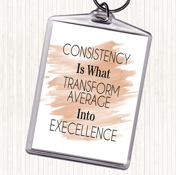 Watercolour Consistency Quote Bag Tag Keychain Keyring