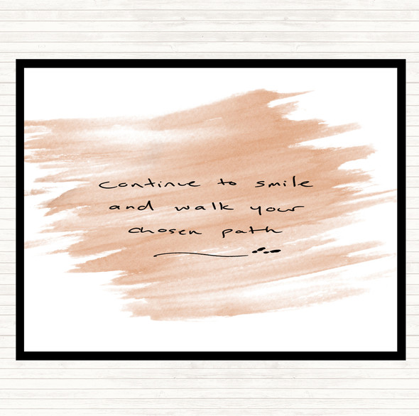 Watercolour Continue To Smile Quote Dinner Table Placemat