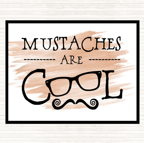 Watercolour Cool Mustache Quote Dinner Table Placemat