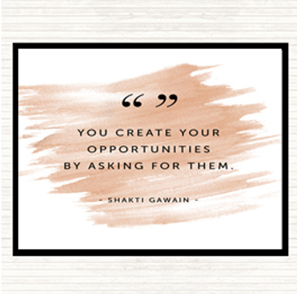 Watercolour Create Opportunities Quote Dinner Table Placemat
