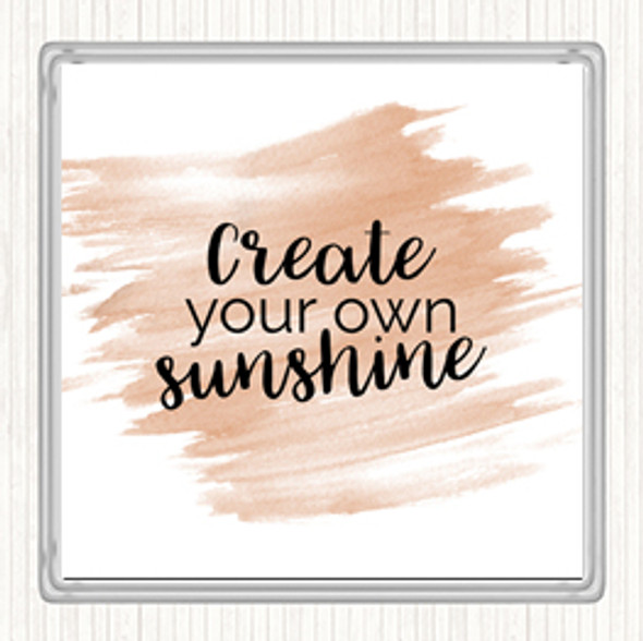 Watercolour Create You Own Sunshine Quote Drinks Mat Coaster