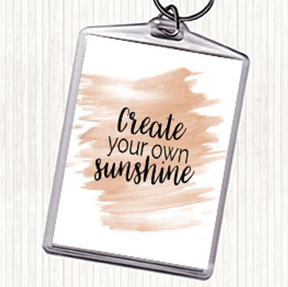 Watercolour Create You Own Sunshine Quote Bag Tag Keychain Keyring