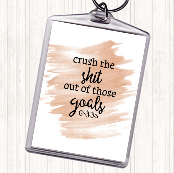 Watercolour Crush The Shit Out Of The Goals Quote Bag Tag Keychain Keyring