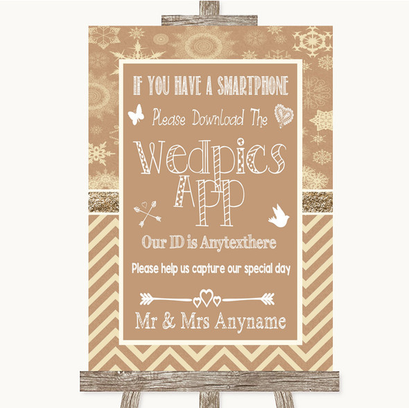 Brown Winter Wedpics App Photos Personalised Wedding Sign