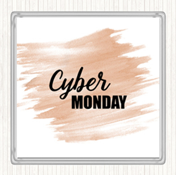 Watercolour Cyber Monday Quote Drinks Mat Coaster