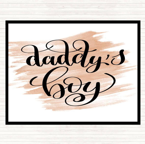 Watercolour Daddy's Boy Quote Mouse Mat Pad