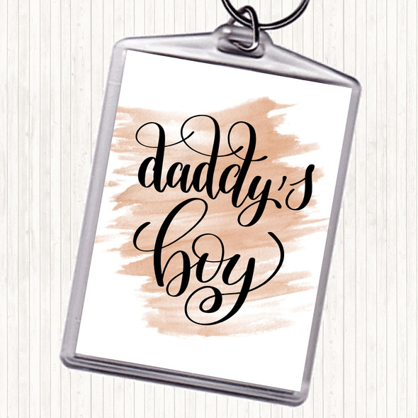 Watercolour Daddy's Boy Quote Bag Tag Keychain Keyring
