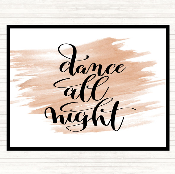Watercolour Dance All Night Quote Mouse Mat Pad