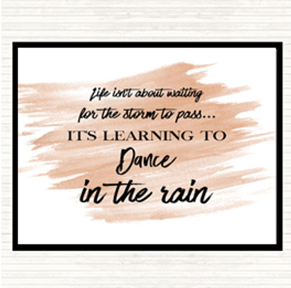 Watercolour Dance In The Rain Quote Dinner Table Placemat