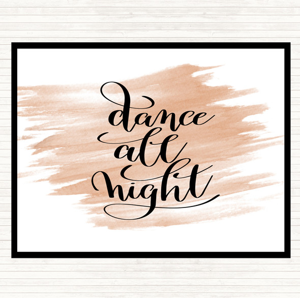 Watercolour Dance Night Quote Dinner Table Placemat