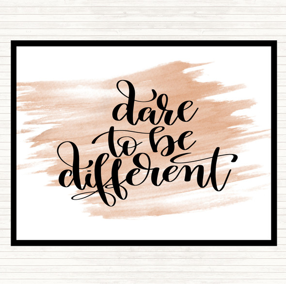 Watercolour Dare To Be Different Quote Mouse Mat Pad