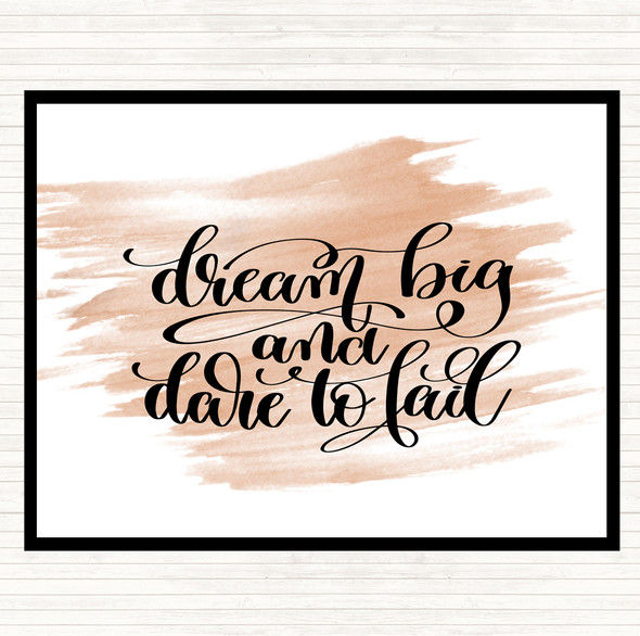Watercolour Dare To Fail Quote Dinner Table Placemat