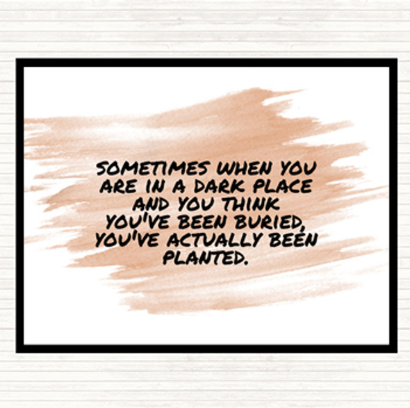 Watercolour Dark Place Quote Dinner Table Placemat
