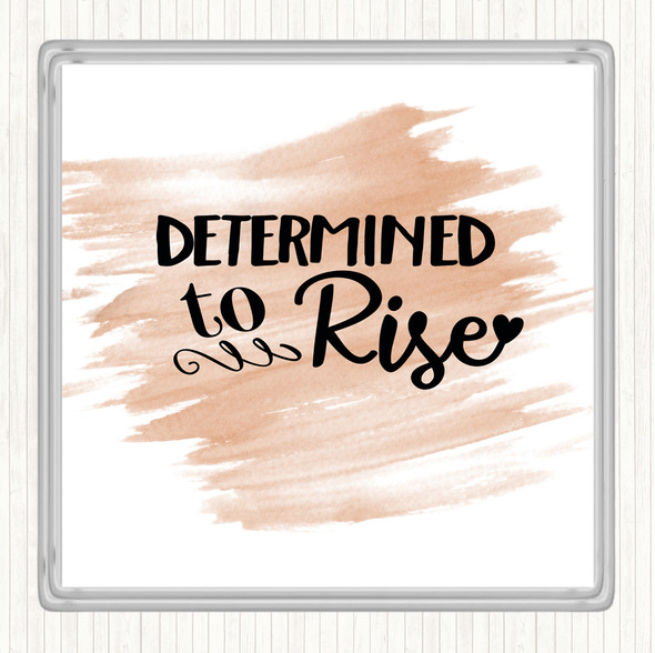 Watercolour Determined To Rise Quote Drinks Mat Coaster