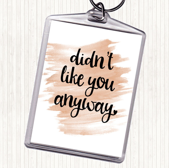 Watercolour Didn't Like You Anyway Quote Bag Tag Keychain Keyring