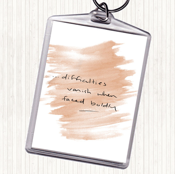 Watercolour Difficulties Quote Bag Tag Keychain Keyring