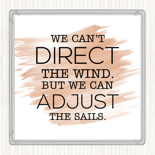 Watercolour Direct Wind Adjust Sails Quote Drinks Mat Coaster
