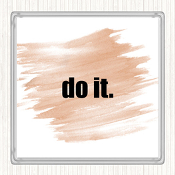Watercolour Do It Small Quote Drinks Mat Coaster
