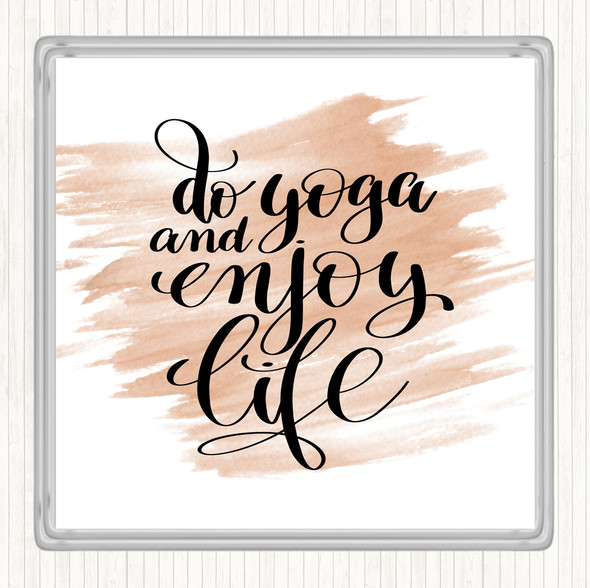 Watercolour Do Yoga Quote Drinks Mat Coaster