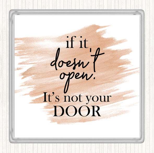 Watercolour Doesn't Open Quote Drinks Mat Coaster