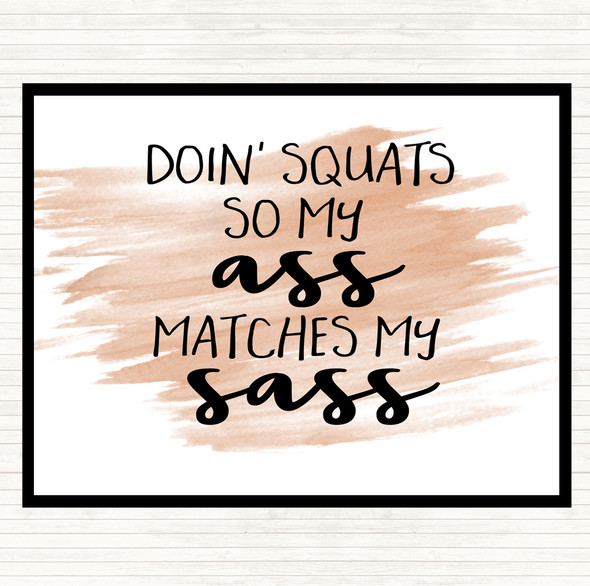 Watercolour Doin Squats Quote Dinner Table Placemat