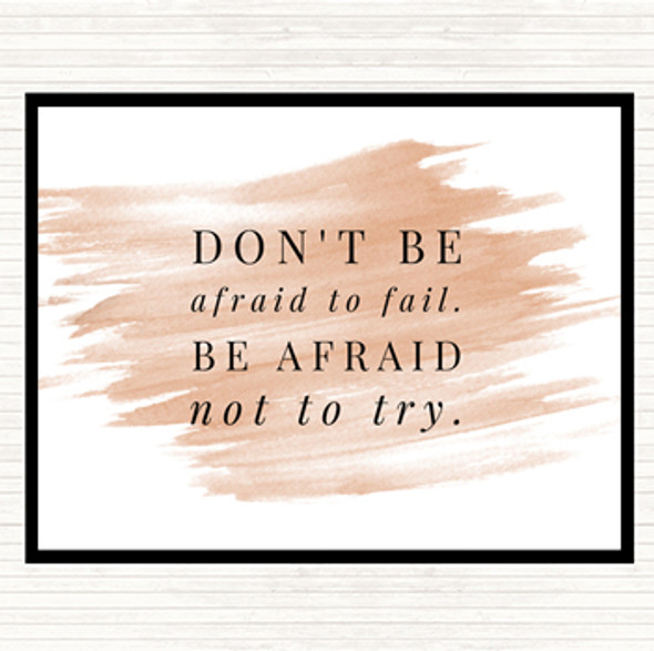 Watercolour Don't Be Afraid To Fail Quote Mouse Mat Pad