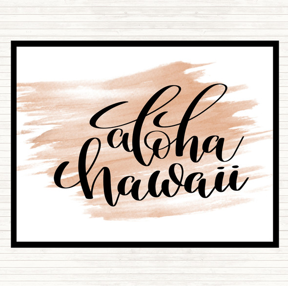 Watercolour Aloha Hawaii Quote Dinner Table Placemat
