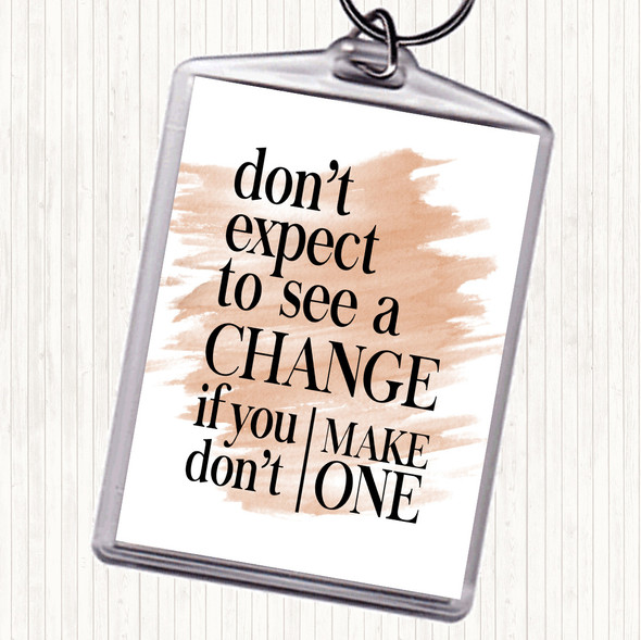 Watercolour Don't Expect Quote Bag Tag Keychain Keyring