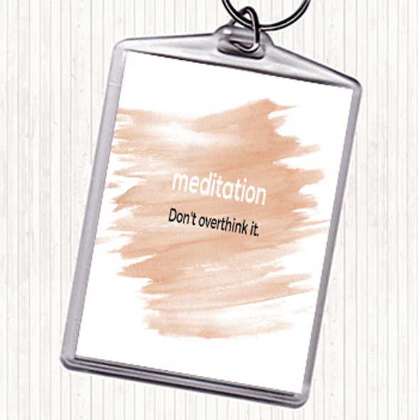 Watercolour Don't Overthink It Quote Bag Tag Keychain Keyring