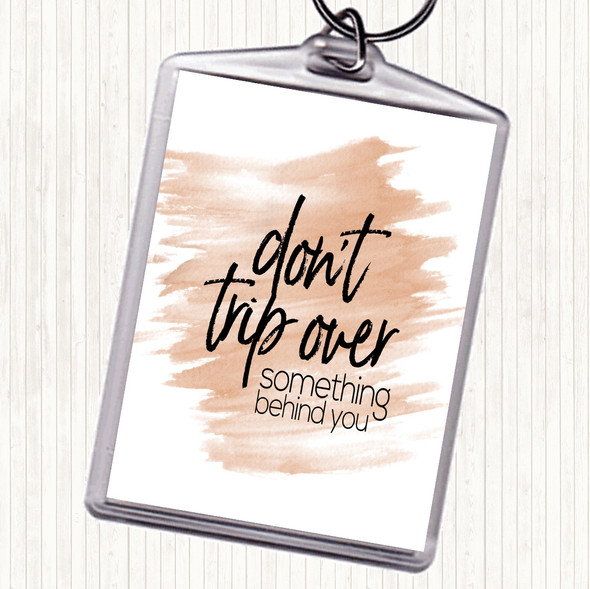 Watercolour Don't Trip Over Quote Bag Tag Keychain Keyring