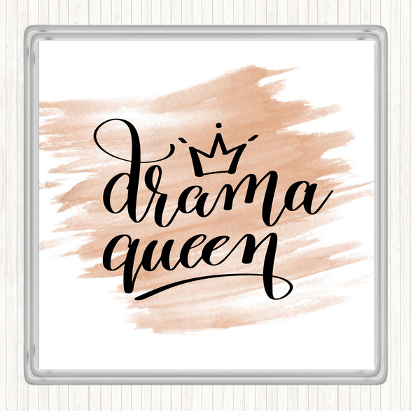 Watercolour Drama Queen Quote Drinks Mat Coaster