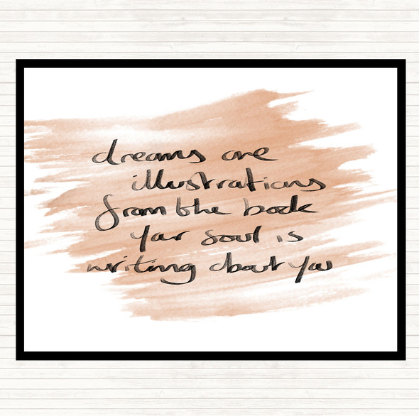 Watercolour Dreams Are Illustrations Quote Mouse Mat Pad