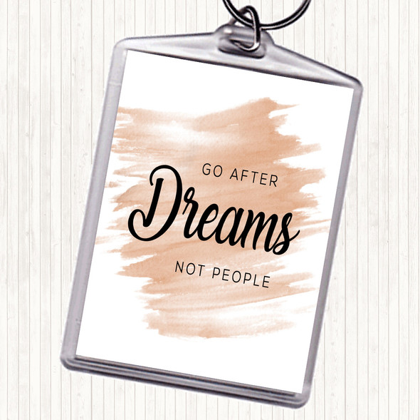 Watercolour Dreams Not People Quote Bag Tag Keychain Keyring