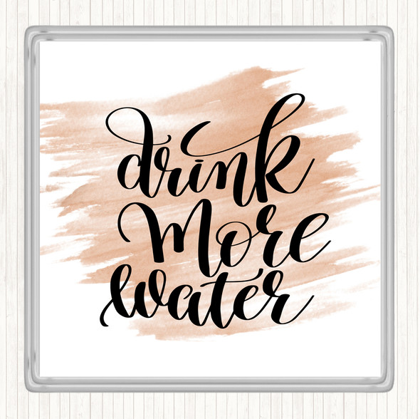 Watercolour Drink More Water Quote Drinks Mat Coaster