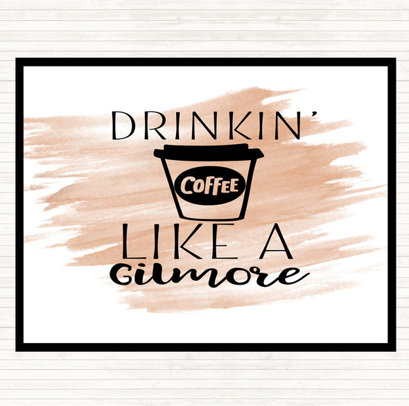 Watercolour Drinkin Coffee Like A Gilmore Quote Mouse Mat Pad