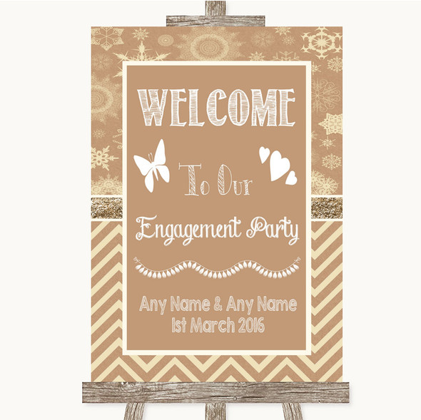 Brown Winter Welcome To Our Engagement Party Personalised Wedding Sign