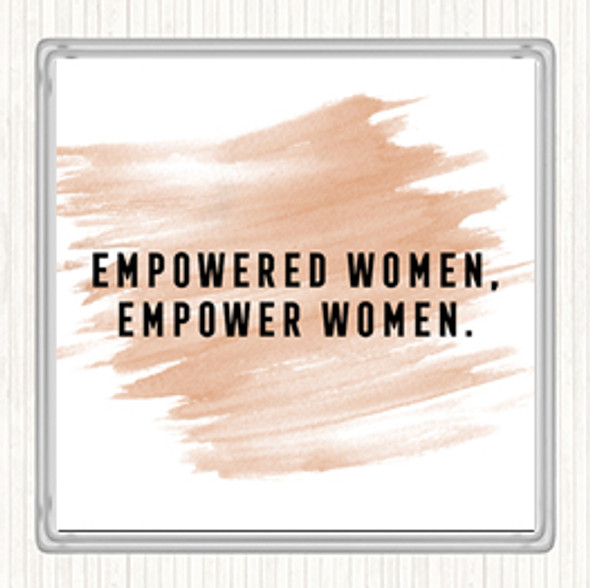 Watercolour Empowered Women Quote Drinks Mat Coaster