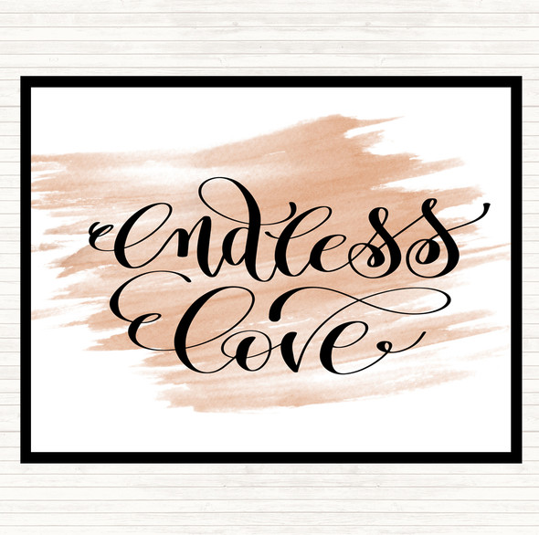 Watercolour Endless Love Quote Dinner Table Placemat