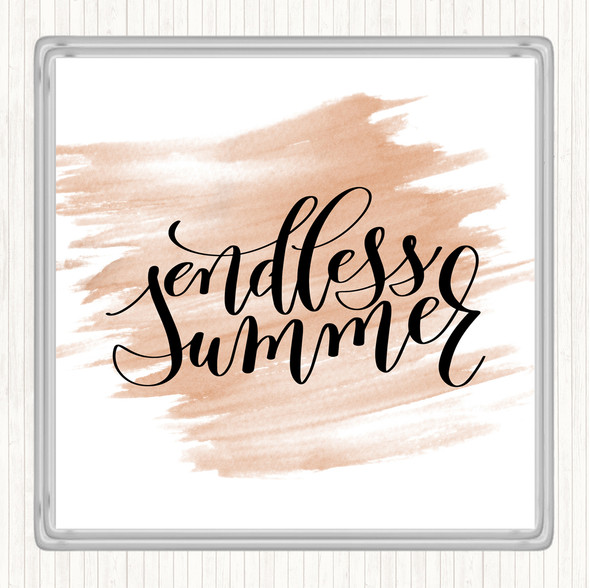 Watercolour Endless Summer Quote Drinks Mat Coaster