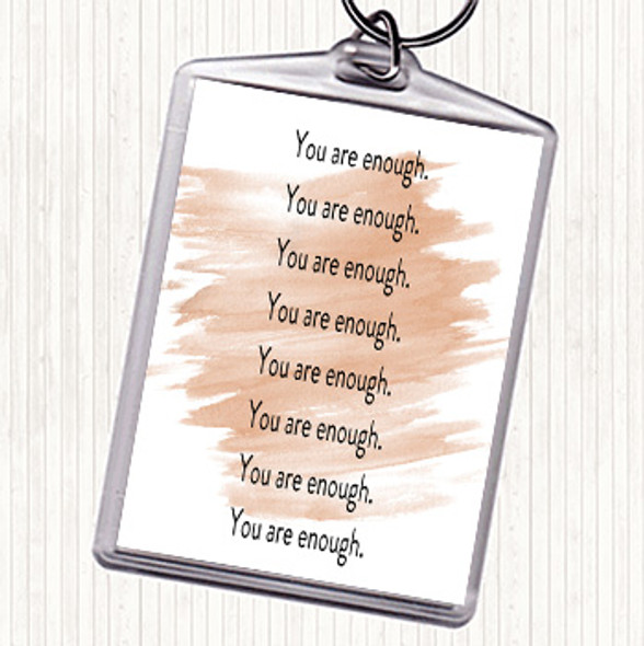 Watercolour Enough Enough Enough Quote Bag Tag Keychain Keyring