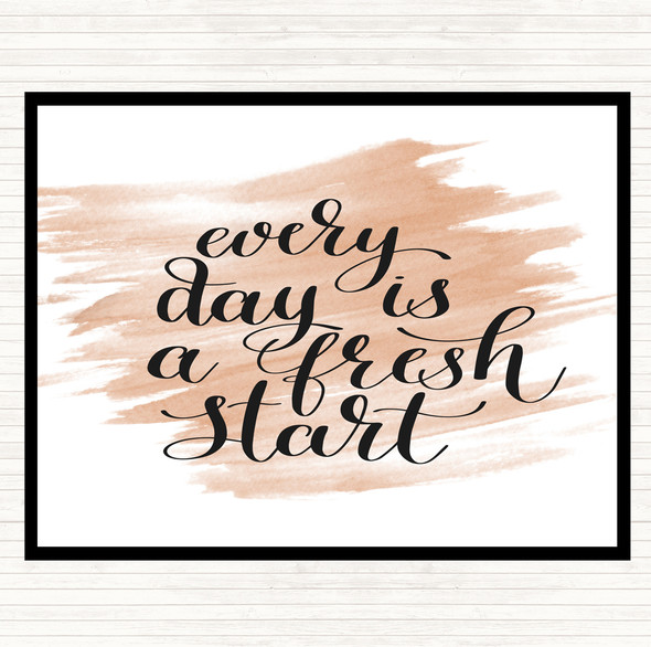 Watercolour Every Day Fresh Start Quote Mouse Mat Pad