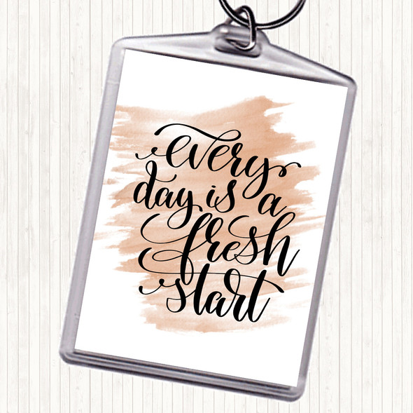 Watercolour Every Day Is A Fresh Start Quote Bag Tag Keychain Keyring