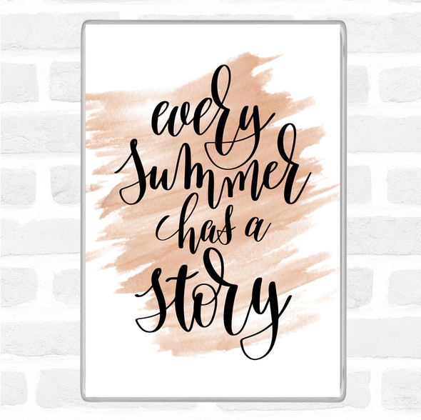 Watercolour Every Summer Has A Story Quote Jumbo Fridge Magnet