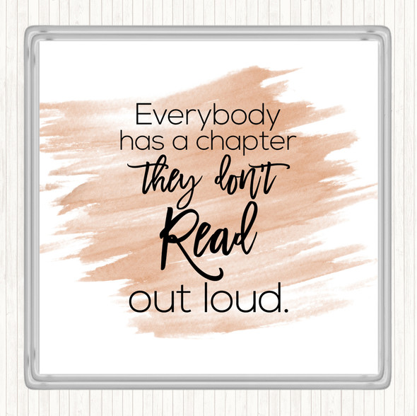 Watercolour Everybody Has A Chapter Quote Drinks Mat Coaster