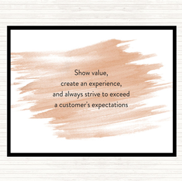 Watercolour Exceed Customers Expectations Quote Mouse Mat Pad